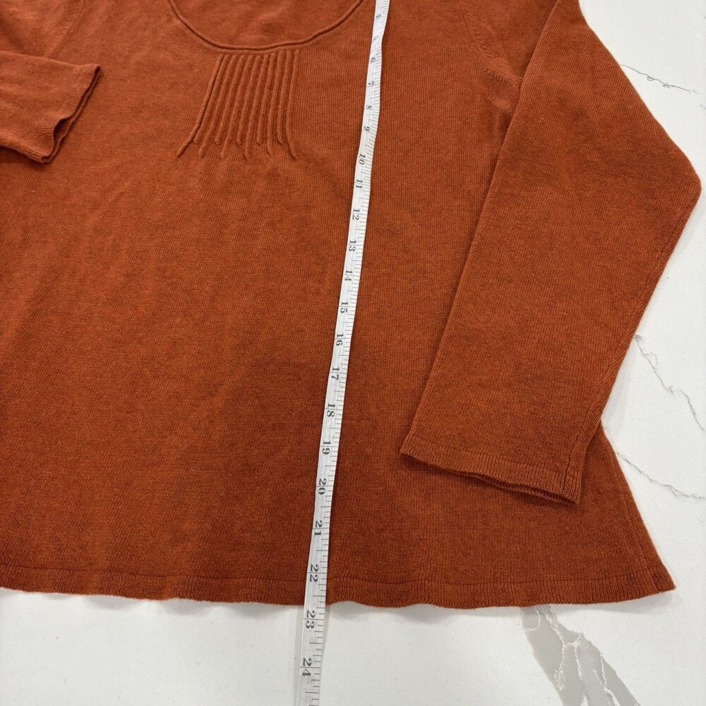 Eileen Fisher Top Womens Size Large Petite Wool Cashmere Rabbit Hair Orange - Picture 4 of 7